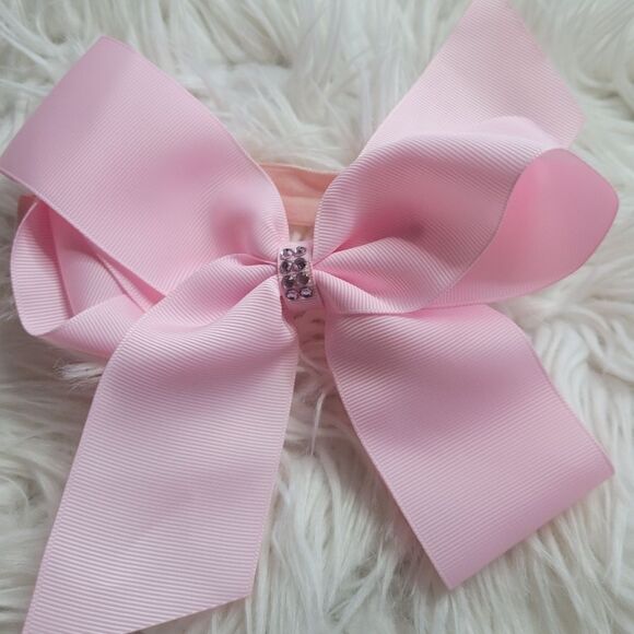 Baby pink headband with rhinestones - Picture 1 of 1